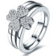 925 Silver Four Heart Clover Ring Set of 3 Rings For Girls,  Women
