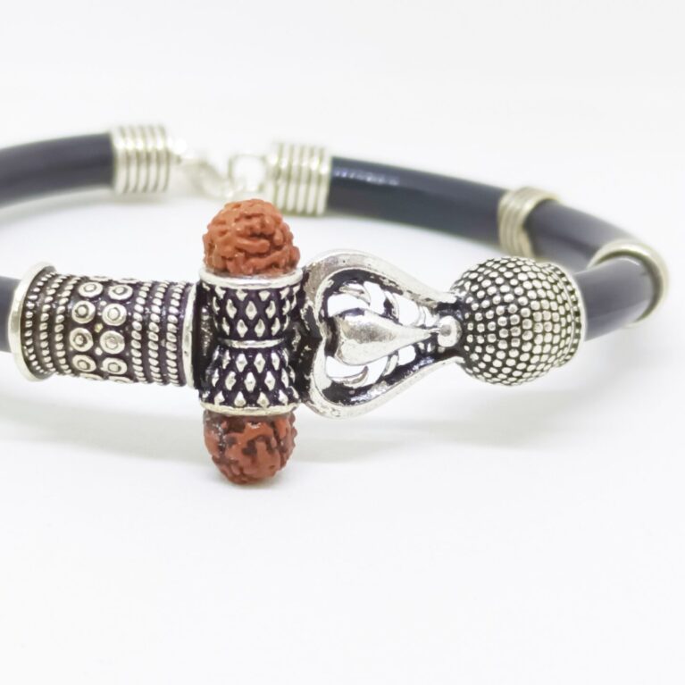 Oxidized Silver Trishul Kada/ Bracelet , Lord Shiva Bracelet for Men