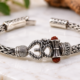 Oxidized Silver Om Bracelet - 925 original silver