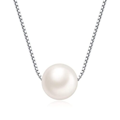 Pearl Necklace with Silver Chain (S925) Gifts for Women/Girls