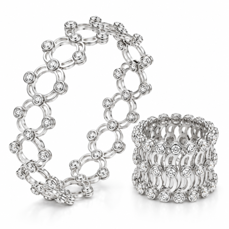S92.5 Sterling  Rose Gold Supple Bracelet cum Ring