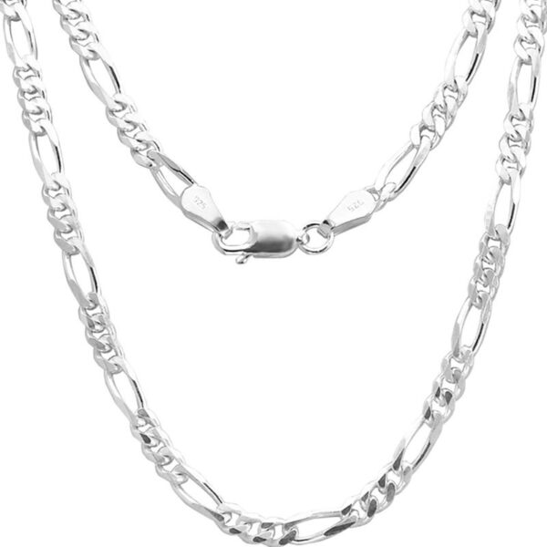 Sterling Silver Figaro Chain 24 Inches For Men & Boys