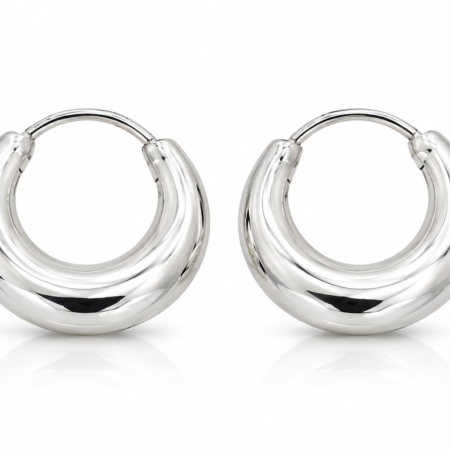 Elegant 925 Pure Silver Hoop Earrings